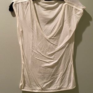 V neck white tank
